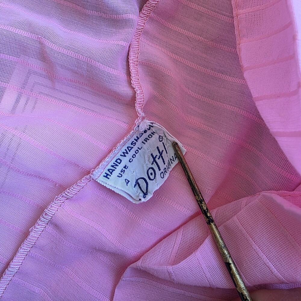 VTG‎ 60s 70s Dotti Original Pink Cardigan M Hood Sheer Coquette Soft Girl Kawaii - Picture 7 of 12